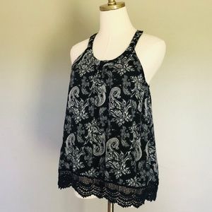 Camisole Medium Black White Paisley ZOE AND ROSE